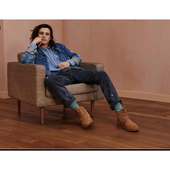 UGG Harkley Chestnut Suede Boots Lined Sheepskin - Picture 7 of 8